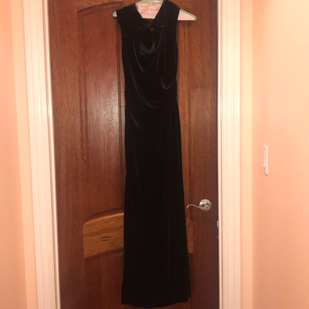 Dark Green Velvet Evening Dress